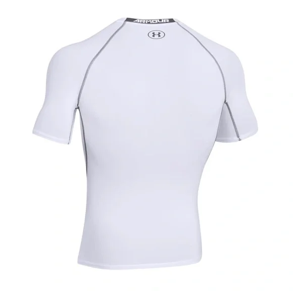 Under Armour Men's White Armour HeatGear Short Sleeve Compression Shirt EUC - Picture 2 of 8